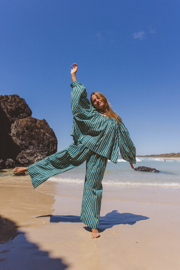 Ria Pants ~ Cyan Candy