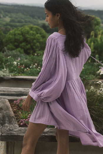 Kyra Mini Dress ~ Lilac Gauze