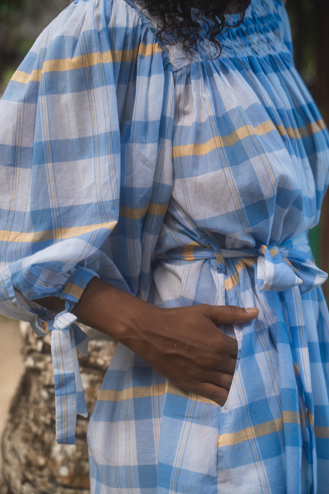 Freya Dress ~ Periwinkle Blue Plaid