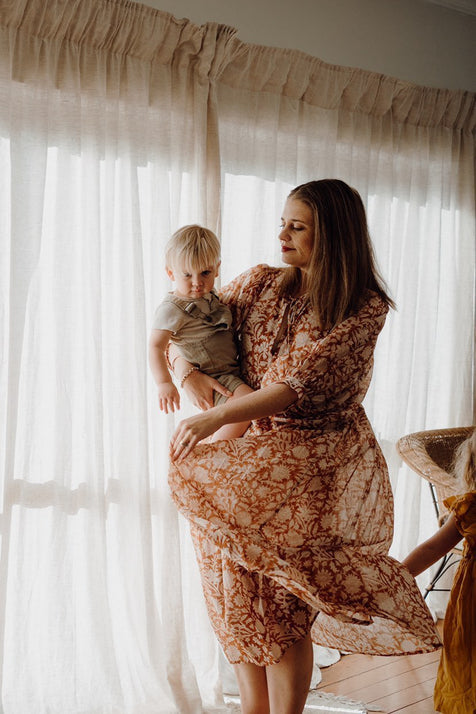 Kyra Midi Dress ~ Caramel