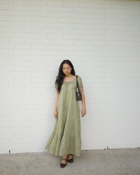 Sita Maxi Dress ~ Green Lily